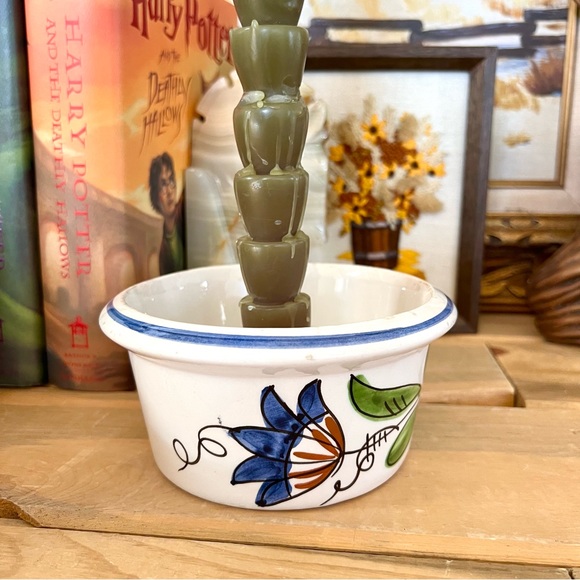 Vintage Hand Painted Oversized Mug Bowl Or Candle Stick Holder Teleflora - Picture 2 of 7